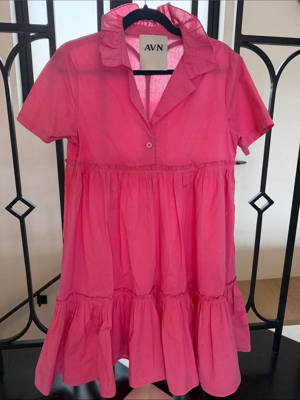 Pink Ruffled Tiered Women’s Dress